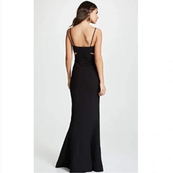 Likely Black Tamarelli Gown Revolve Mermaid Side Cutout Spaghetti Straps Size 14 - Picture 5 of 13